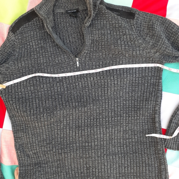 Calvin Klein ¼ Zip Men's Large Charcoal Salt and Pepper - Picture 13 of 16